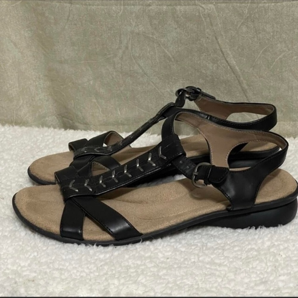 Naturalizer Womens Sandals Size 9.5 Strappy Leather Brown Comfy